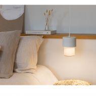 CAIN Kleine Design Pendelleuchte mit Textil Kleine Pendellampe aus Nachttischbeleuchtung.