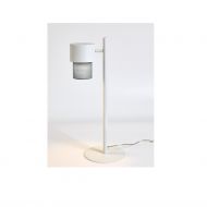 CAIN Design Tischleuchte mit Textil Tischlampe in Wei.