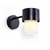 CAIN Design Wandlampe mit Textil Schwarze Wandlampe mit hellem Stoffschirm.