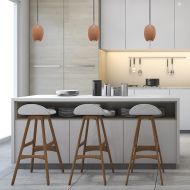 CARUS Pendellampe aus Eichenholz Pendelleuchte zur Beleuchtung von Kchentresen.