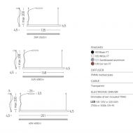 BORS Linien-Pendelleuchte im Industriestil Abmessungen der Linienleuchte.