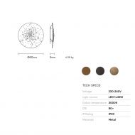 ESTRELL Dekorative Wandleuchte Sternenhimmel Wand- oder Deckenlampe 60 cm.