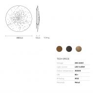 ESTRELL Dekorative Wandleuchte Sternenhimmel Groe Wand- oder Deckenlampe 90 cm.