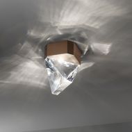 DIAMONY Kleine Kristall-Deckenleuchte Die Deckenlampe mit Halterung in Bronze.