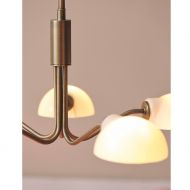 JLLAND 5-flammige Hngeleuchte Opalglas Esstischlampe mit schner Messing-Antik Halterung.