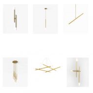 SETO 9-flam. Design-Hngeleuchte Design Leuchten Serie in Gold.