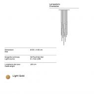 SETO 9-flam. Design-Hngeleuchte Abmessungen der 9-flammigen Kaskade.