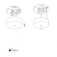 Deckenbaldachin fr 1-flam. Pendellampen Montage des Pendellampe mit dem Baldachin.