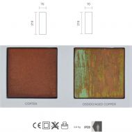 LONA Wandlampe in Rost oder Kupferoxid Abmessung der Wandlampe.