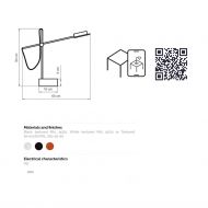 H2 Design Tischleuchte aus Spanien Abmessungen der Tischlampe.