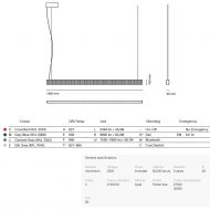 DUNE XL Linear pendant light with wavy front Farbgebung, Lumen und Abmessung der Hngeleuchte mit fast 2 Meter.
