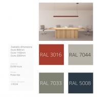 DUNE XL Linear pendant light with wavy front Lange Hngeleuchte fr den Arbeitsplatz.