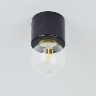 NORIS Deckenhalterung Porzellan Schwarze Lampenhalterung. Globe LED Leuchtmittel (nicht inklusvie).