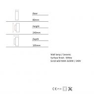 UMA C Zylindrische Wandleuchte in Rost Abmessung der zylindrischen Wandleuchte.