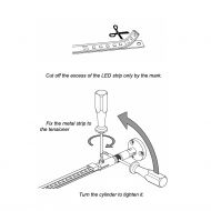 ELEGANCE Langes LED Strip Beleuchtungssystem Niedervolt Installation von Strip und Metallband.