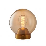 BACCIO Tischlampe mit farbigen Glas Goldige Variante mit Messing-Fu.
