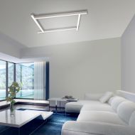 LINEA Lngliche LED Deckenleuchte Beispielhafte Kombination zu einem Quadrat.