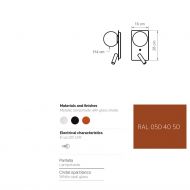 GLOS Wandleuchte mit Leselicht und Schalter Abmessung der Wandlampe.