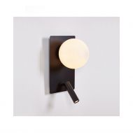 GLOS Wandleuchte mit Leselicht und Schalter Wandleuchte in Schwarz.