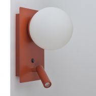 GLOS Wandleuchte mit Leselicht und Schalter Besondere Design Wandleuchte in Orange-Braun.