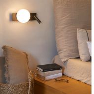 GLOS SLIM Wandleuchte mit Leselicht und Schalter Stilvolle Wandlampe fr das Wohnzimmer.