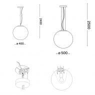 BOLD Kugelglas-Pendel mit 40 od. 50 cm Dm Groe Glas-Kugel Lampe Montage.