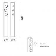 ATURO Bodenstehlampe mit drei Strahlern Abmessungen der Bodenstehlampe.