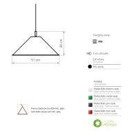 CONIC Pendelleuchte mit groem Schirm Abmessungen der groen Hngeleuchte.
