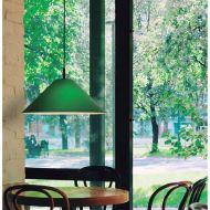 CONIC Pendelleuchte mit groem Schirm Grne Hngelampe fr Caf und Bistros.