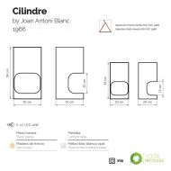 CILINDRE Design Stehleuchte im 70er Jahre Design Abmessungen der Stehlampe.