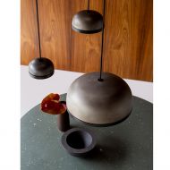 POLLY Italienische LED Pendelleuchte 4-flammig Pendel mit Schirm Oberflche Zinn.