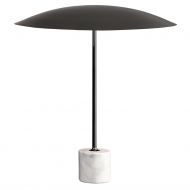 DRUMS Groe Design-Tischleuchte Weies Marmor mit schwarzchrom Stange.