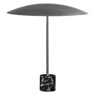 DRUMS Groe Design-Tischleuchte Zinn-Oberflche mit schwarzem Marmor.