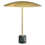 DRUMS Groe Design-Tischleuchte Groe Messinglampe mit grnem Marmor.
