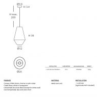 UKELELE I Geometrische Hngeleuchte aus Spanien Abmessungen der spanischen Pendelleuchten.