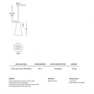 KORA S Hngeleuchte mit farbigem Schirm Abmessungen der spanischen Pendelleuchten.