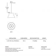 KORA M pendant light with colored shade Abmessungen der spanischen Pendelleuchten.