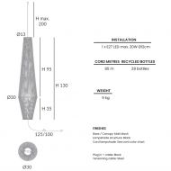 BALTO Lange Hngeleuchte mit Stecker und Schalter Abmessungen der spanischen Pendelleuchten.