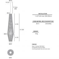 BALTO Lange Hngeleuchte Abmessungen der spanischen Pendelleuchten.