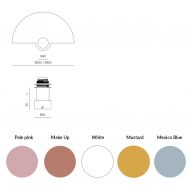 HABAN Wandleuchte mit farbigen Elementen Farbpalette und Abmessungen