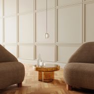 DOUL Kleine Pendellampe mit Glasschirm Minimalistische und elegante Pendelleuchte fr das Wohnzimmer.