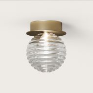 DOUL Kleine Deckenlampe mit Glasschirm Schmucke, kleine Deckenlampe aus Glas und goldener Halterung.