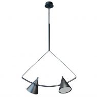 RIM Design Hngeleuchte Design Hngelampe in Schwarz, zwei Lichtquellen.