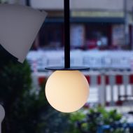 MIORI Kleine Kugelglas Pendelleuchte Mini Pendelleuchte mit Opalglas  10 cm.