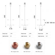 MIORI Kleine Kugelglas Pendelleuchte 