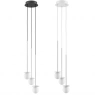 MIORI 3-flammige Kugelglas-Pendellampe Die Kaskadenleuchte in Silber.