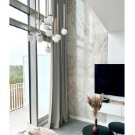 MIORI 5-flammige Kugelglas-Pendellampe Stilvolle Beleuchtung fr hohe Decken.