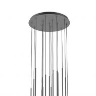 MIORI 16-light spherical glass pendant lamp Rundes Deckenteil in Schwarz.