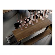 MIORI 14-flammige Kugelglas-Pendellampe Esstisch mit Mehrflammiger Leuchte, Kupfer.