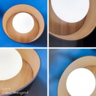 KOBE Deckenleuchte Holz und Opalglas Deckenlampe mit Holz Korpus u. Opalglas.